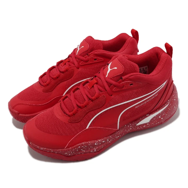 PUMA 籃球鞋 Playmaker Pro Splatter 紅 白 男鞋 緩震 ProFoam(377576-01)
