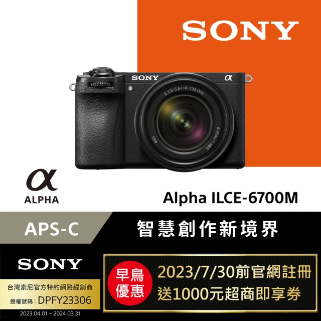 SONY 索尼SONY 索尼 APS-C 數位相機 ILCE-6700M SEL18135 變焦鏡組(公司貨 保固18+6個月)