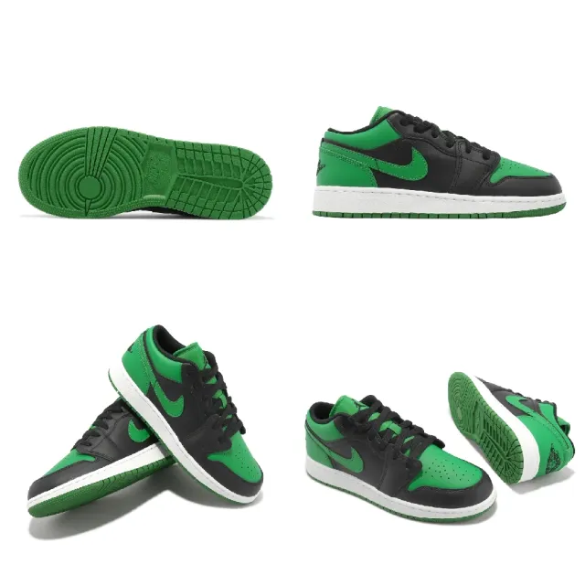 NIKE 耐吉】休閒鞋Air Jordan 1 Low GS 女鞋大童鞋黑綠AJ1 Lucky Green