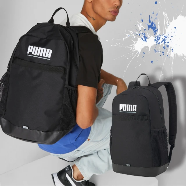 PUMA 包包 Plus Backpack 男女款 黑 筆電包 後背包 雙肩包 大容量 書包(079615-01)