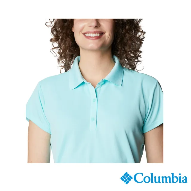 Columbia 哥倫比亞 女款-Omni-Shade UPF50快排短袖Polo衫-湖水綠(UFL60870AQ / 2022年春夏商品)