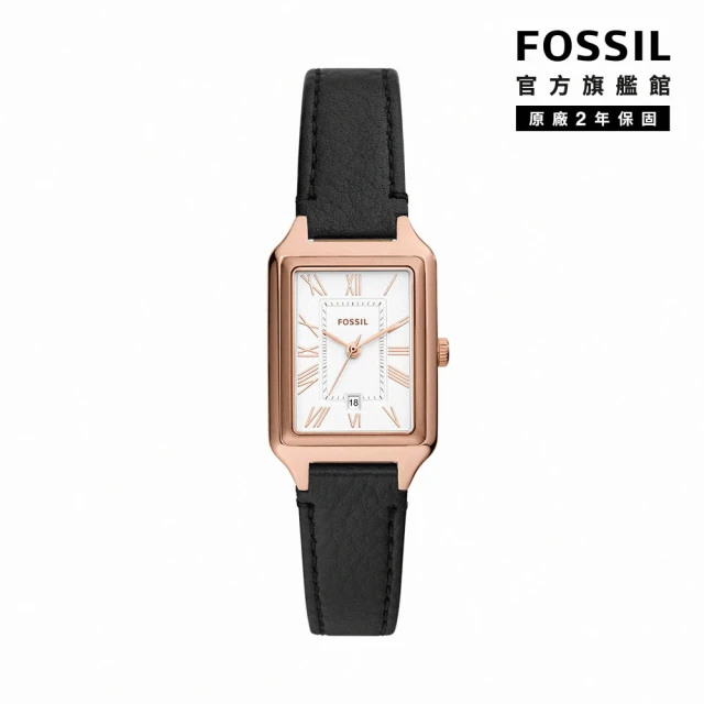 FOSSIL Raquel 文藝復興羅馬數字女錶 黑色皮革錶帶 23 MM ES5310