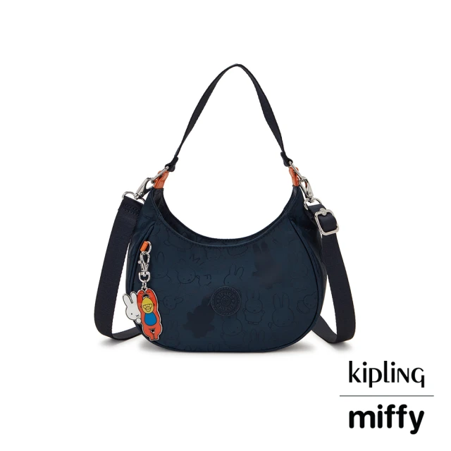 KIPLING官方旗艦館 Kipling x MIFFY夜空藍彎月型肩背包-NELLA