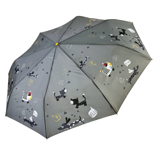 rainstory 雪靴貓-灰抗UV雙人自動傘