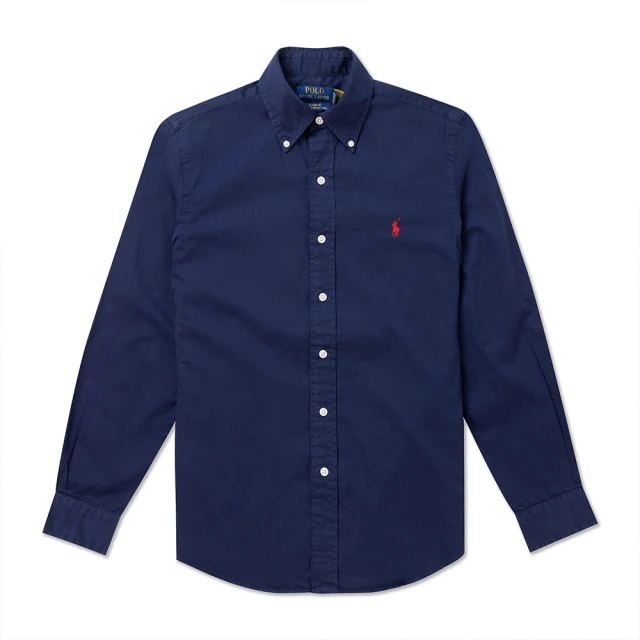 RALPH LAUREN RL POLO 經典刺繡小馬長袖襯衫-深藍色(CLASSIC FIT / 平輸品)