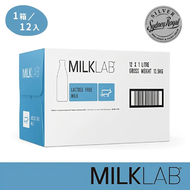 MILKLAB 嚴選無乳糖牛乳1000ml 12入(無乳糖)