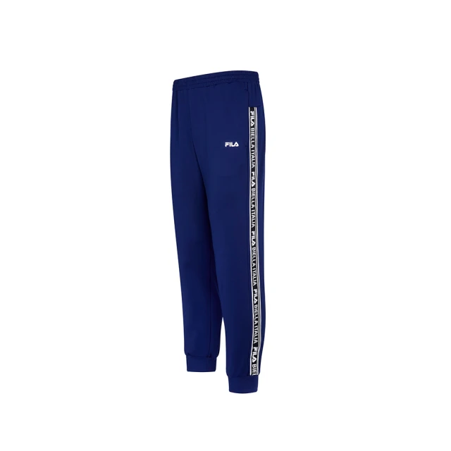 FILA官方直營 男抗UV吸濕排汗針織長褲-深藍(1PNX-5306-DB)
