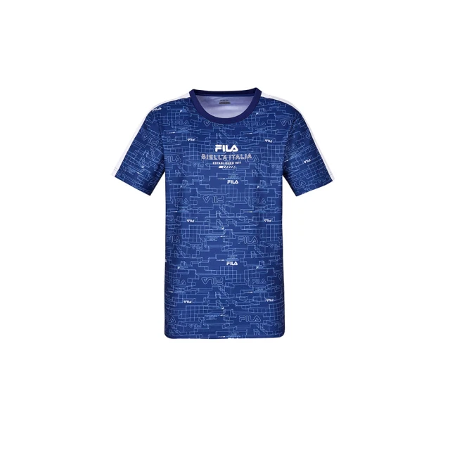FILA官方直營 男抗UV吸濕排汗T恤-深藍(1TEX-5301-DB)