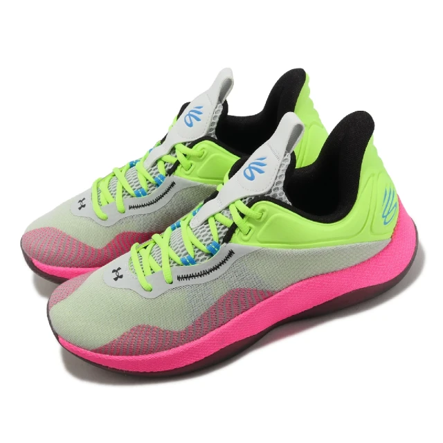 UNDER ARMOUR 籃球鞋 Curry HOVR Splash 2 男鞋 螢光綠 粉紅 輕量 支撐 運動鞋 UA(3025636102)