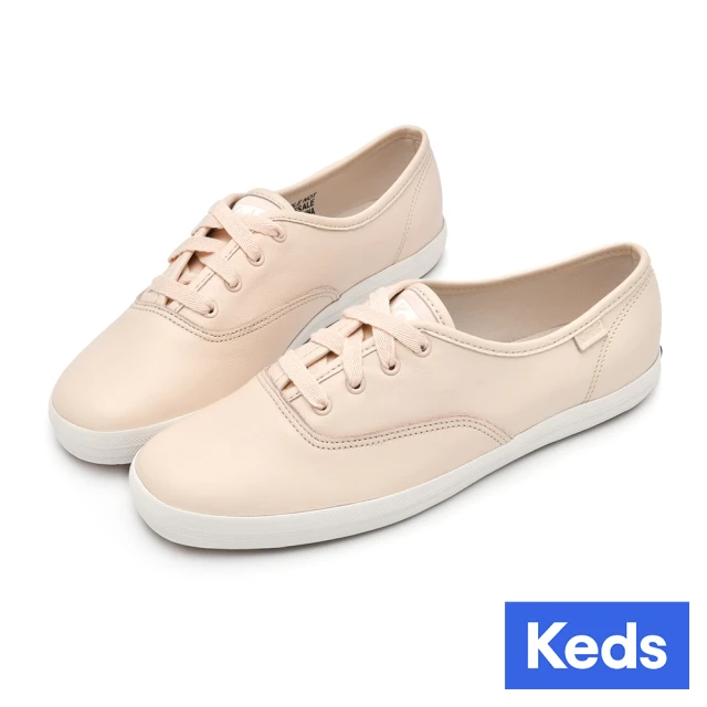 Keds CHAMPION 全新升級輕奢柔軟皮革休閒鞋(粉)