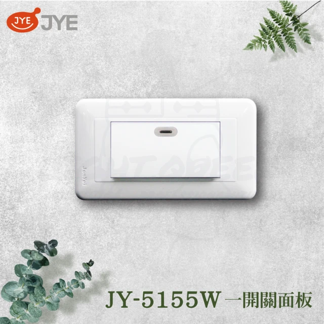 中一電工 JYE 5入組 PANDA 熊貓系列 夜光壁切(一開關蓋板組 JY-5155W)