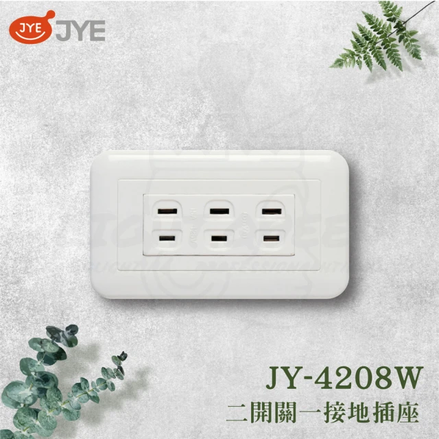 中一電工 JYE 5入組 PANDA 熊貓系列 夜光壁切(三插座組 JY-1503W)