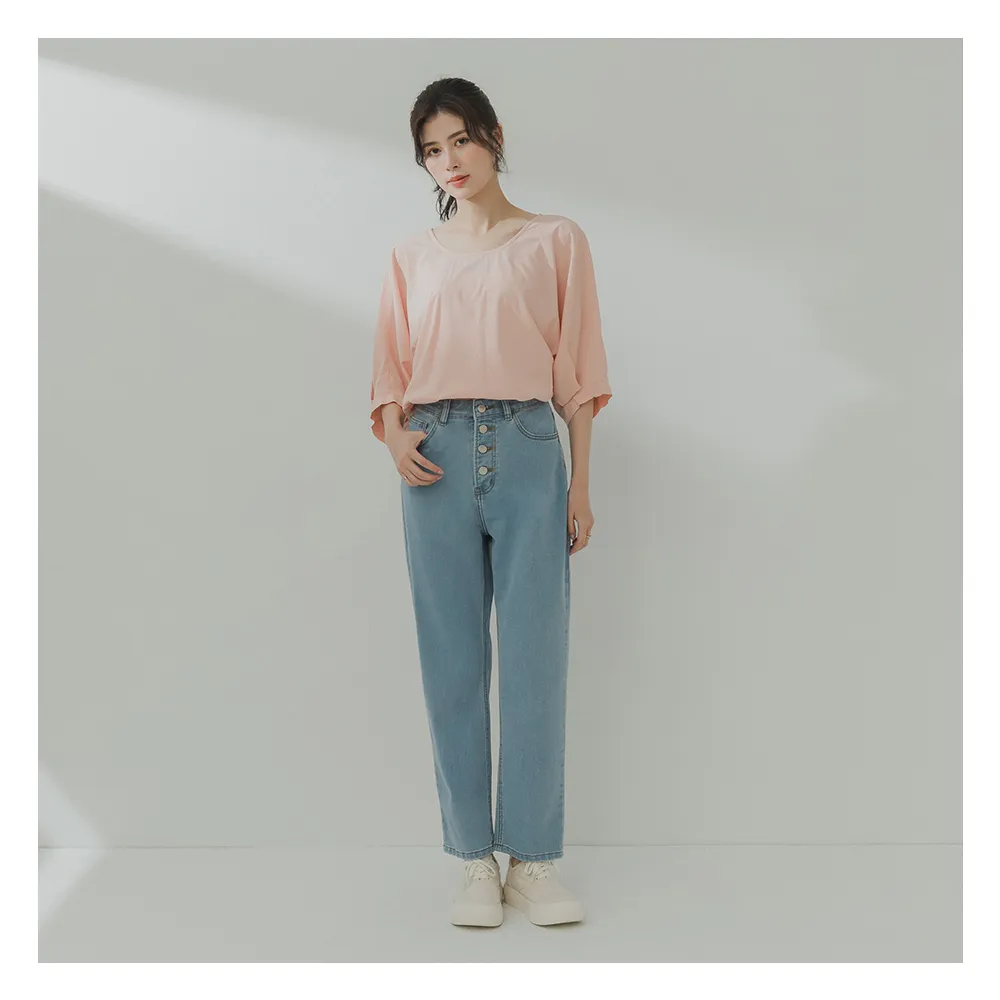 【MO-BO】空氣感圓領小澎袖上衣(上衣)