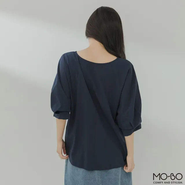 【MO-BO】空氣感圓領小澎袖上衣(上衣)