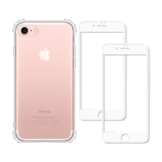 【RedMoon】APPLE iPhone SE3 / SE2 / i8 / i7 4.7吋 手機殼貼3件組 軍規殼-9H玻璃保貼2入