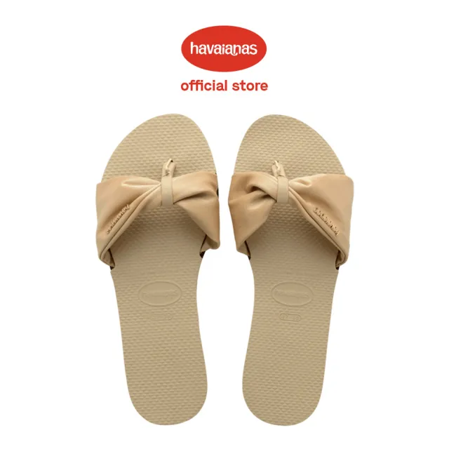 【havaianas 哈瓦仕】平底涼鞋 女鞋 拖鞋 緞面 巴西 You St Tropez Lush 沙灰色 4147010-0154W(哈瓦士)