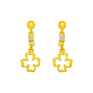 【金寶珍】黃金耳環幸運草-滿分約定(0.49錢±0.10)