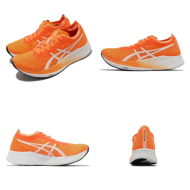 【asics 亞瑟士】競速跑鞋 Magic Speed 女鞋 螢光橘 白 碳纖維板 路跑 訓練 運動鞋 亞瑟士(1012A895800)