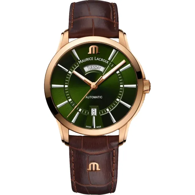 【Maurice Lacroix 艾美錶】Pontos Day Date 青銅日曆紳士機械錶 禮物 送禮(PT6358-BRZ01-63E-3)