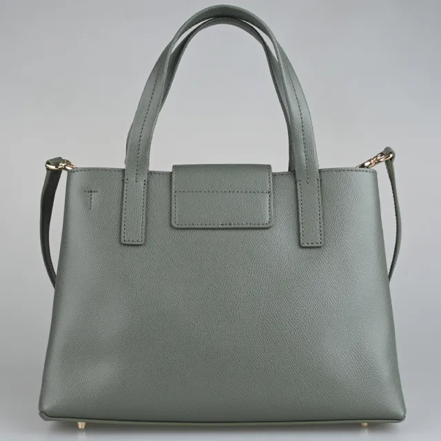 【FURLA 芙拉】1927經典拱門轉扣標誌雙層手提斜背兩用包(M/仙人掌綠)