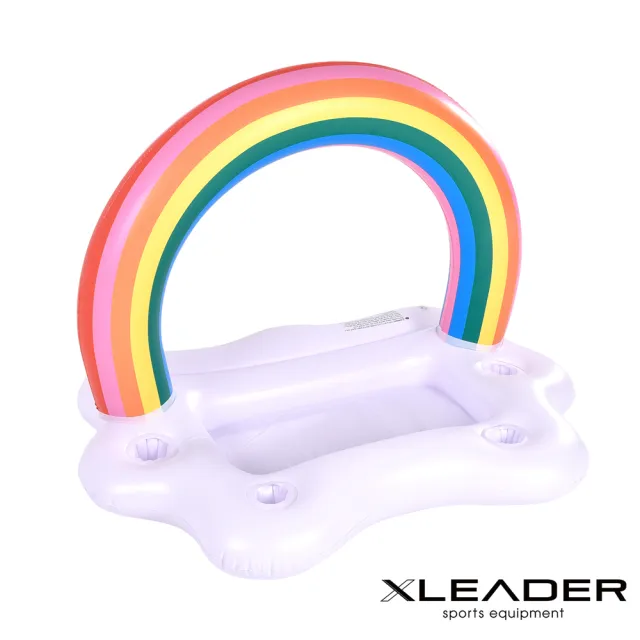 【Leader X】網紅爆款 水上派對彩虹拱門雲朵吧 充氣造型氣墊(水上吧檯 浮床 party)