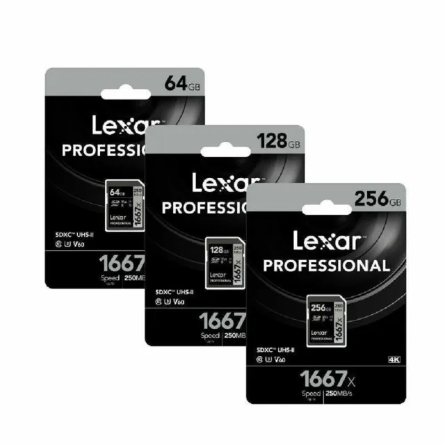 Lexar 雷克沙】全新極速128GB Professional 1667x SDXC UHS-II V60