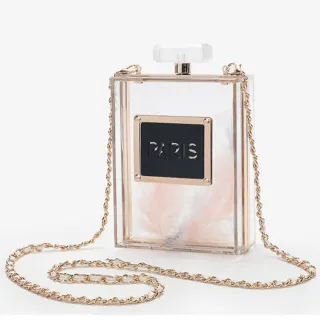 【Sp house】俏麗香水瓶鍊條單肩包(2色)