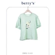 【betty’s 貝蒂思】印花珍珠雪紡荷葉邊短袖T-shirt(共二色)