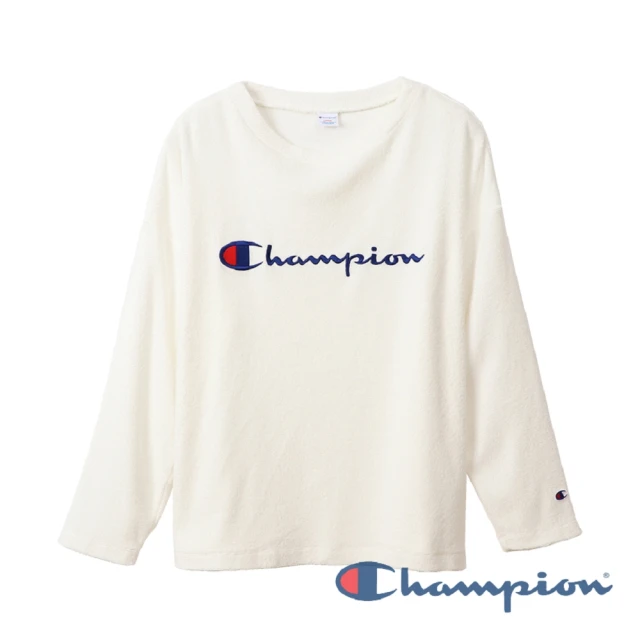 Champion 官方直營-Campus 草寫LOGO長袖Tee-男(白色)