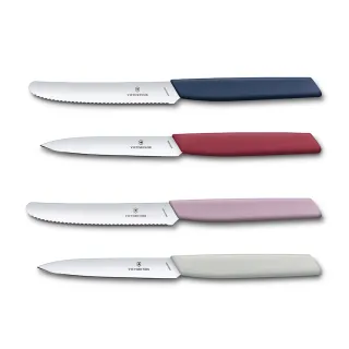 【VICTORINOX 瑞士維氏】Swiss Modern餐刀組 蕃茄刀+尖平刀(6.9096.2L1/6.9096.2L2)