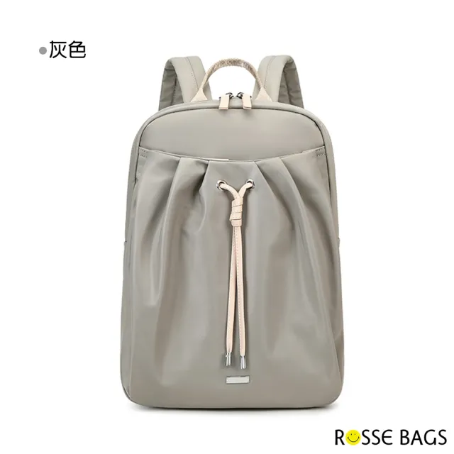【Rosse Bags】休閒旅行褶皺牛津布雙肩後背包(現+預  淺紫色 / 灰色 / 黑色)