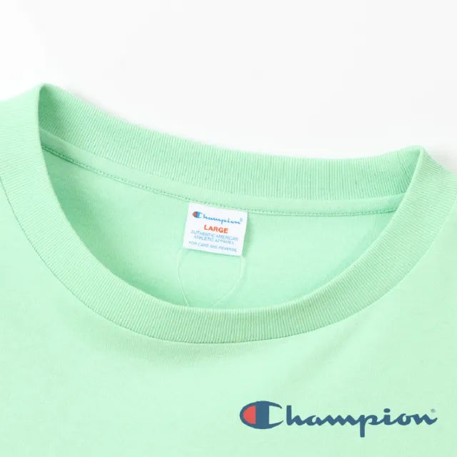 【Champion】官方直營-Campus刺繡Logo長袖Tee-男(淡綠色)