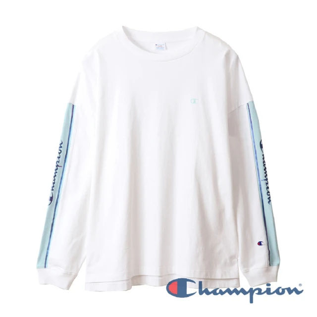 Champion 官方直營-Campus刺繡Logo長袖Tee-男(白色)