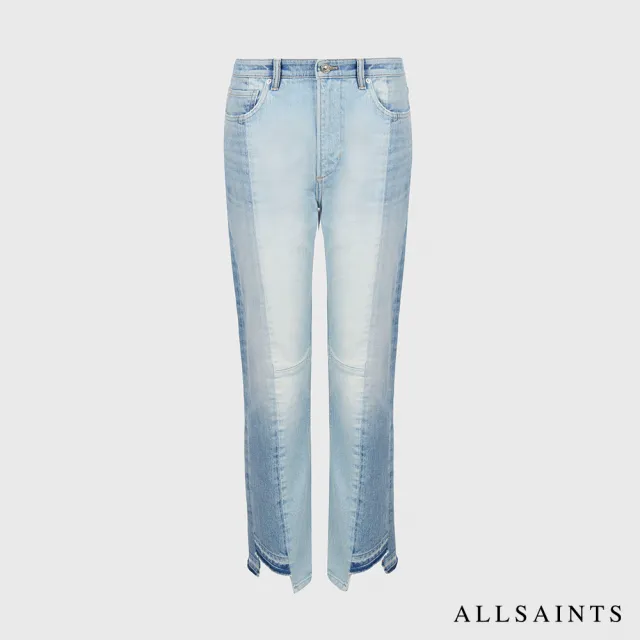 【ALLSAINTS】KIM 不對稱彈力雙色高腰修身牛仔褲 WE477U(修身版型)