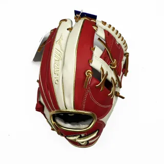 【MIZUNO 美津濃】Global Elite NEO系列約11.5吋棒球手套內野工字檔米x紅x金(1AJGR29313)