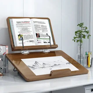 【沐覺mojo】天然楠竹閱讀架 外銷北美正品 書寫套組 多種角度可調(平板電腦架 看書架 畫架 原材非密集板)