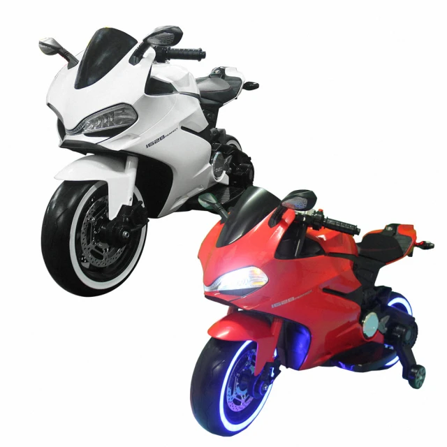 聰明媽咪 義式重型兒童電動機車摩托車(SX1628發光輪)
