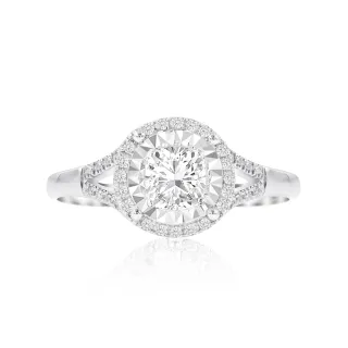 【AURORA 歐羅拉】GIA 50分F color天然真鑽 PT950 鉑金 鑽戒女戒婚戒 圓愛