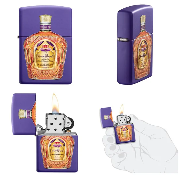 【Zippo官方直營】皇冠威士忌聯名款防風打火機、布質提包套裝組(美國防風打火機)