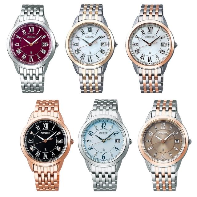 【SEIKO 精工】LUKIA 倫敦女孩風格太陽能不鏽鋼帶錶款33.9mm(多款可選 均一價 女錶)父親節 禮物 推薦