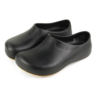 【Pretty】台灣製 男女 防水 廚師鞋 工作鞋 醫護 半拖鞋 包頭拖鞋(黑色)