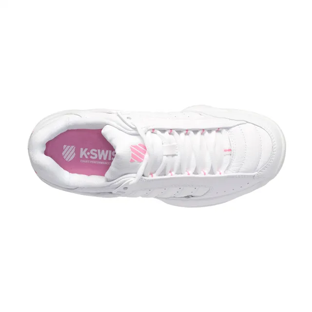 【K-SWISS】經典網球鞋 Defier RS-女-白/粉紅(91033-955)