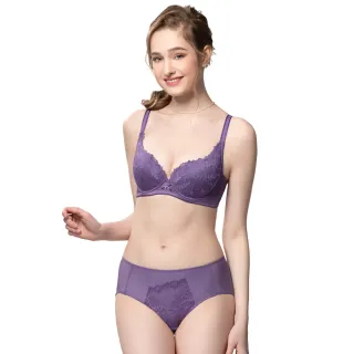 【Swear 思薇爾】花思系列B-E罩蕾絲包覆女內衣(月荷紫)_出清品