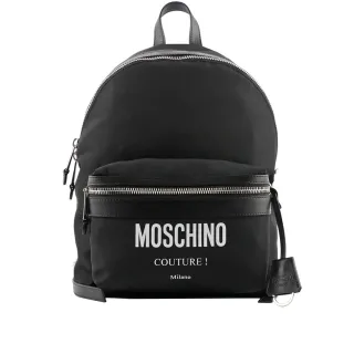 【MOSCHINO】Logo 尼龍口袋後背包(黑色)