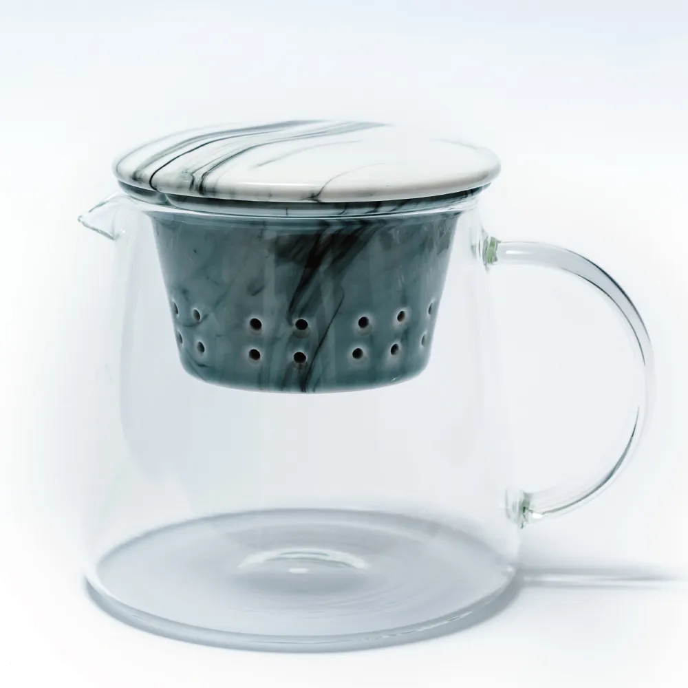 【JsLove皆樂】大理石紋濾器玻璃茶壺組(泡茶.茶壺.耐熱.玻璃壺)