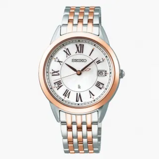 【SEIKO 精工】Lukia系列 珍珠母貝面 太陽能真鑽腕錶 禮物 送禮 推薦(SUT394J1/V147-0CR0K)
