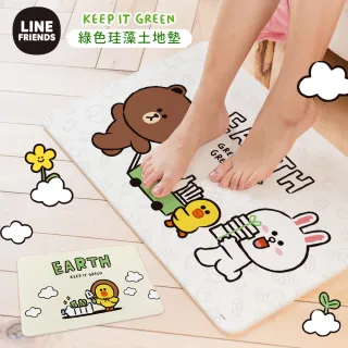 【收納王妃】LINE Friends 環保系列 硬式珪藻土 地墊 踏墊 吸水(尺寸:60x39x0.9cm)
