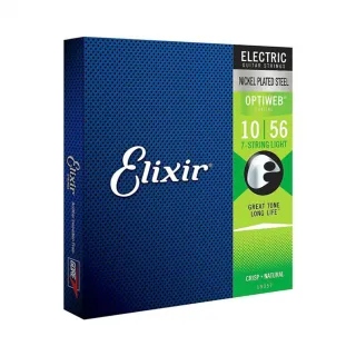 【ELIXIR】19057 OPTIWEB 超薄包覆 七弦 電吉他套弦 10-56(台灣公司貨 商品品質有保障)