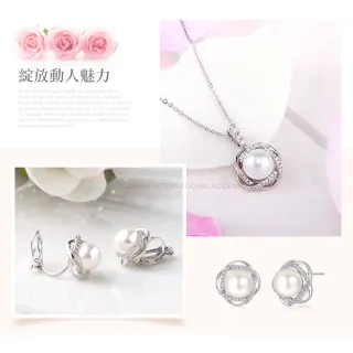 【GIUMKA】項鍊．耳環．套組．花朵．珍珠．銀色(新年禮物)