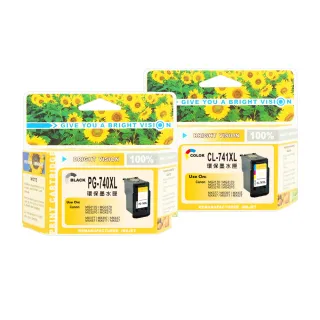 【向日葵】for Canon 1黑1彩 PG-740XL/CL-741XL高容量環保墨水匣(適用MG2170/MG3170/MG4170/MG2270)